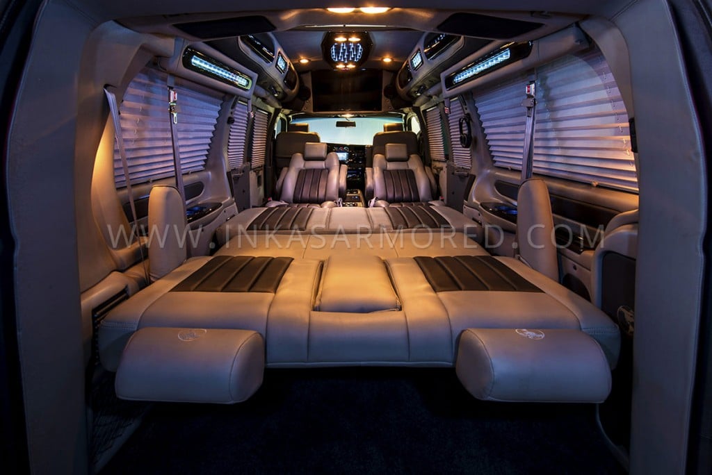 Armored GMC Van Limousine Interior Cabin