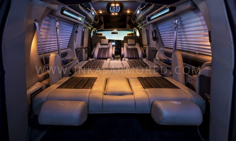 Armored GMC Van Limousine Interior Cabin