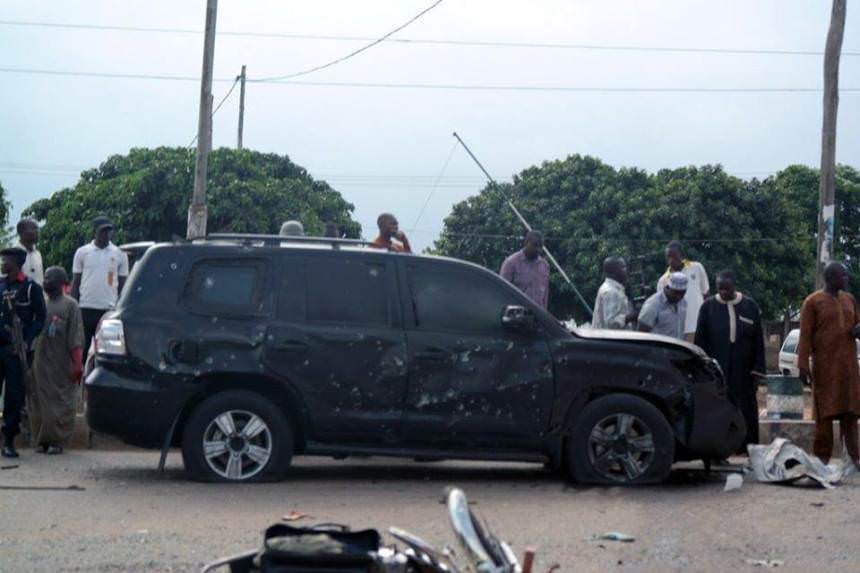 buhari car after bomb attack