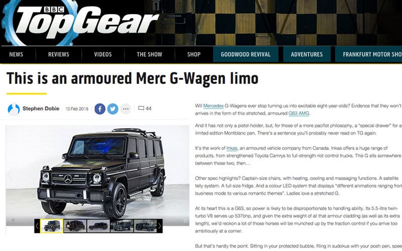 top gear on inkas armored g wagen limo